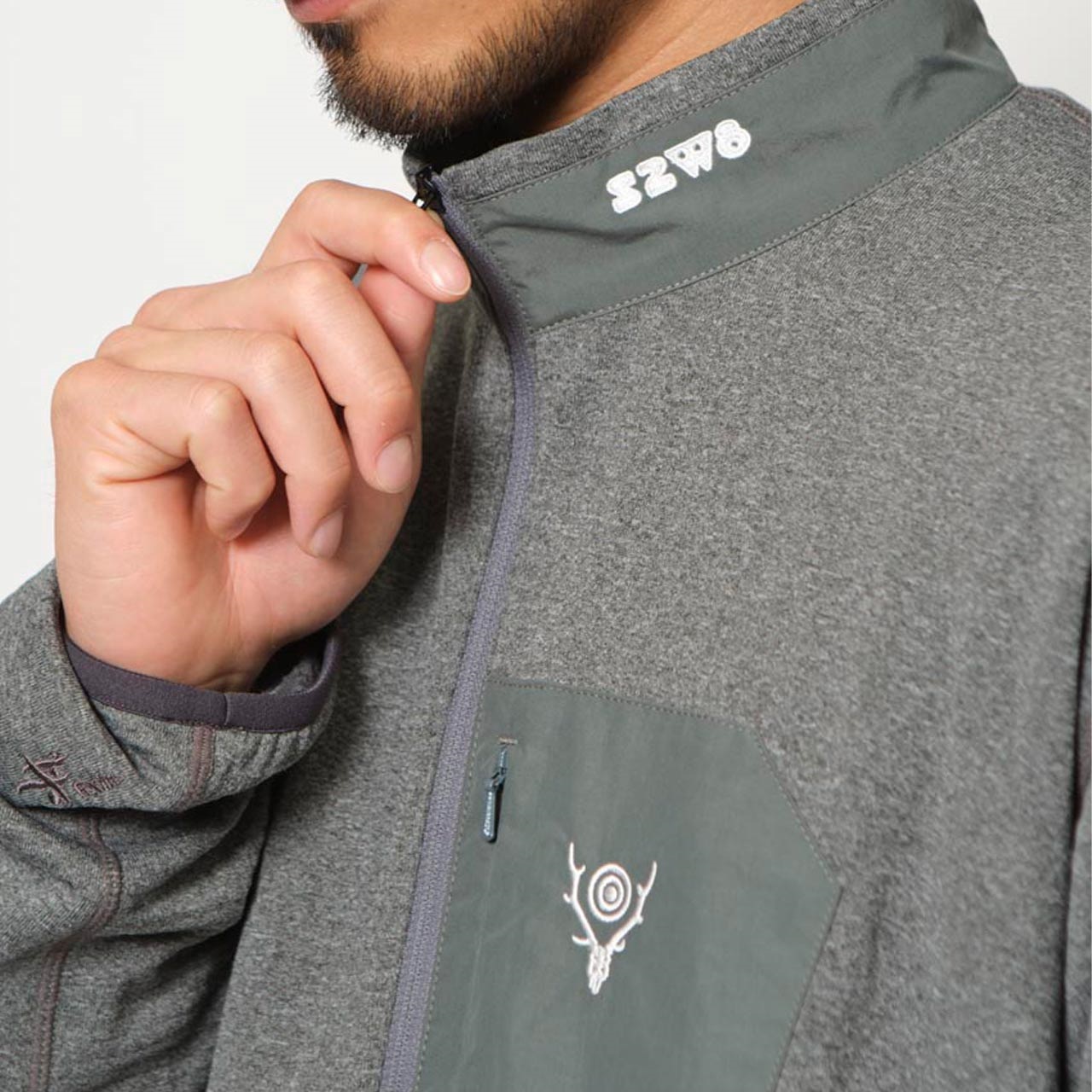 South2 West8 × Foxfire グリッドウールハーフジップ | Foxfire