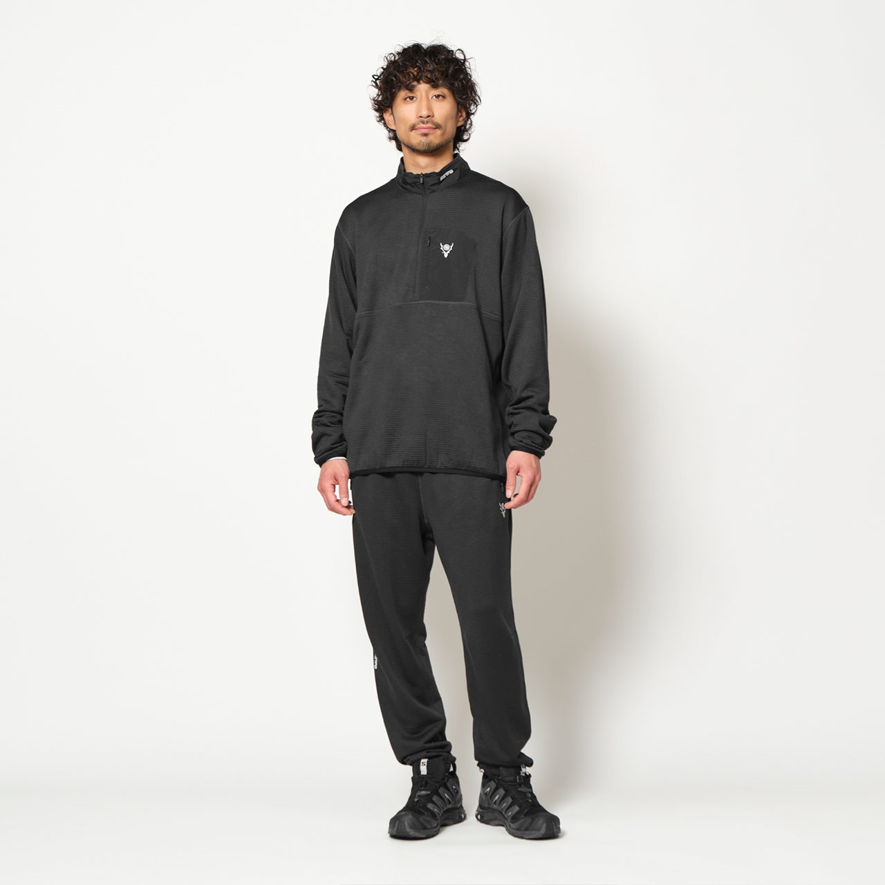 South2 West8 × Foxfire グリッドウールハーフジップ | Foxfire
