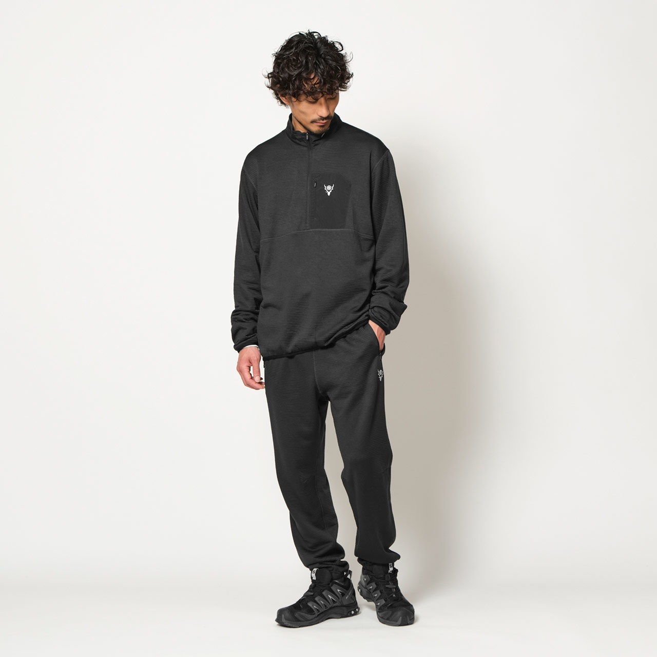 South2 West8 × Foxfire グリッドウールハーフジップ | Foxfire