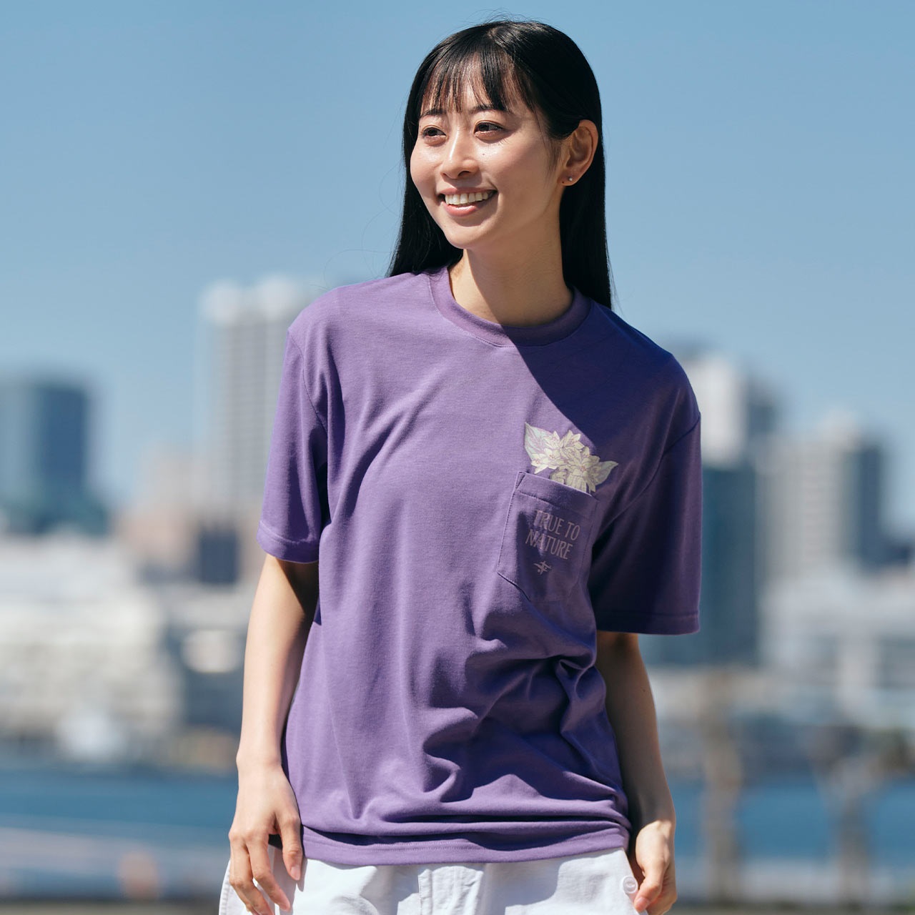 【新品未使用】TFW49 シャツ ネイビーパープル　バックプリント　Web完売品 TSポケットブーケティーS/S (Women's) | Foxfire ブランド公式サイト