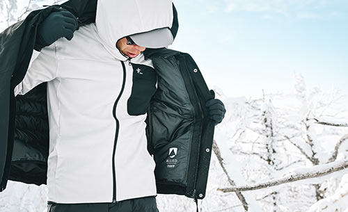 グリッドウールクルー着用