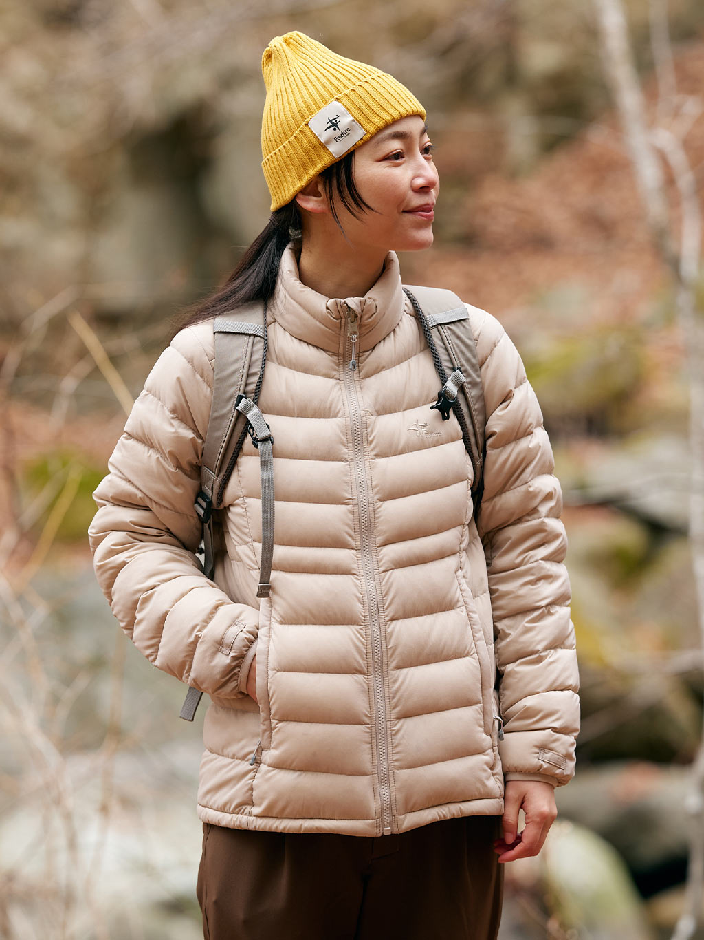 PFユニットダウンジャケット着用