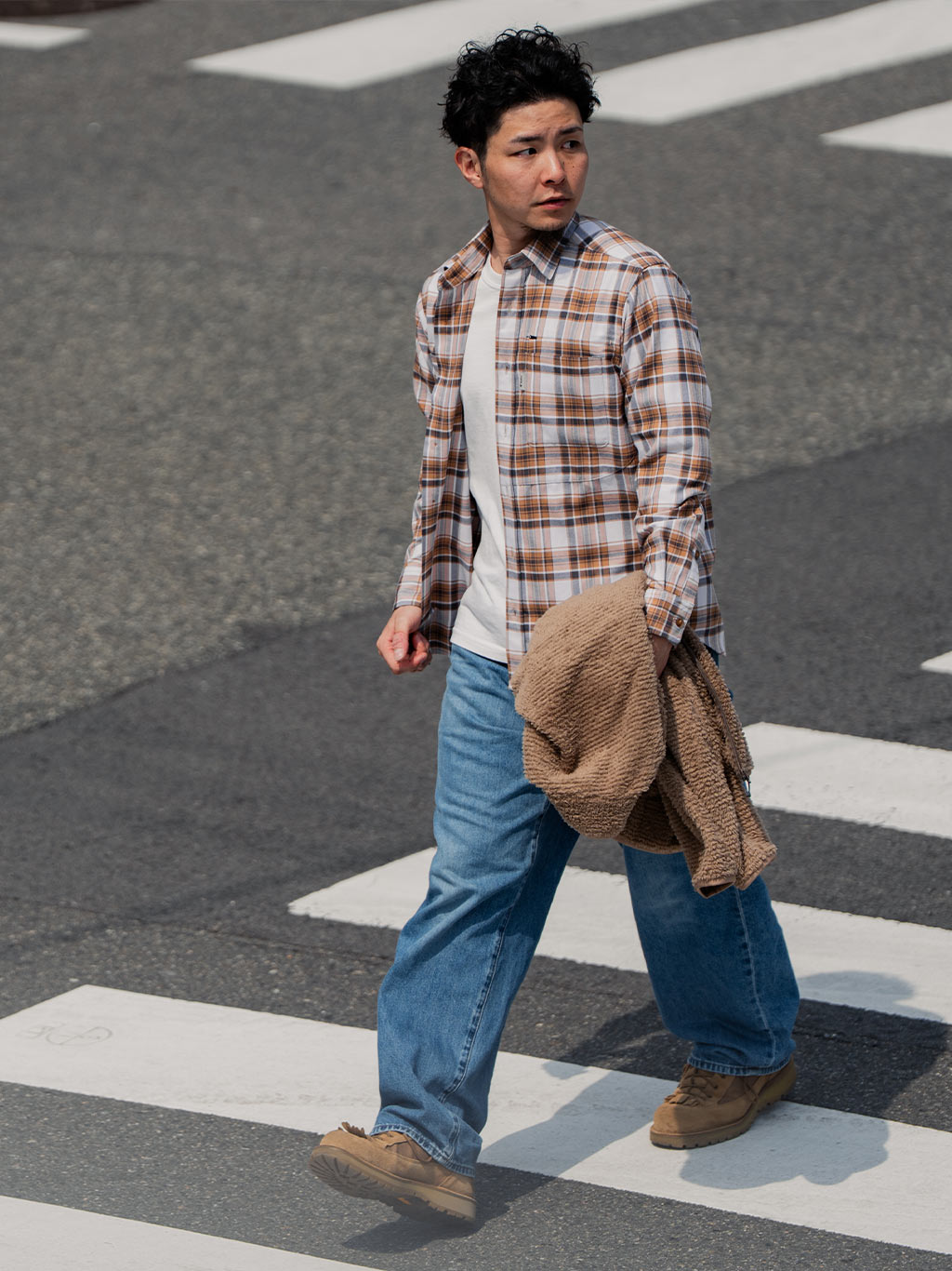 TSラフチェックシャツ (Men's)