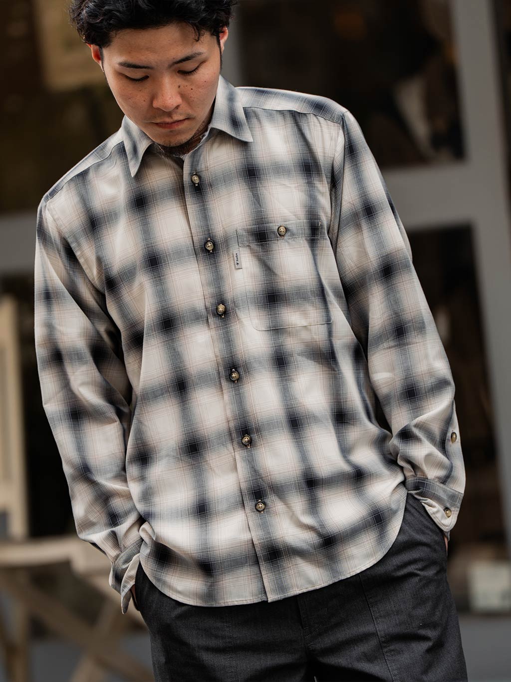 フェードチェックシャツ (Men's)