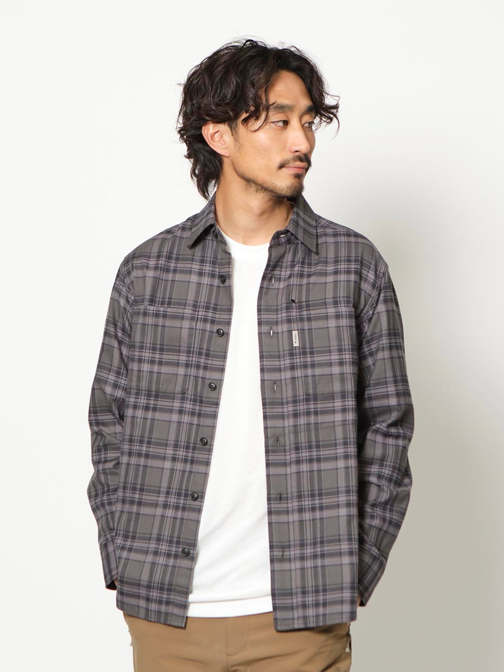 TSラフチェックシャツ (Men's)