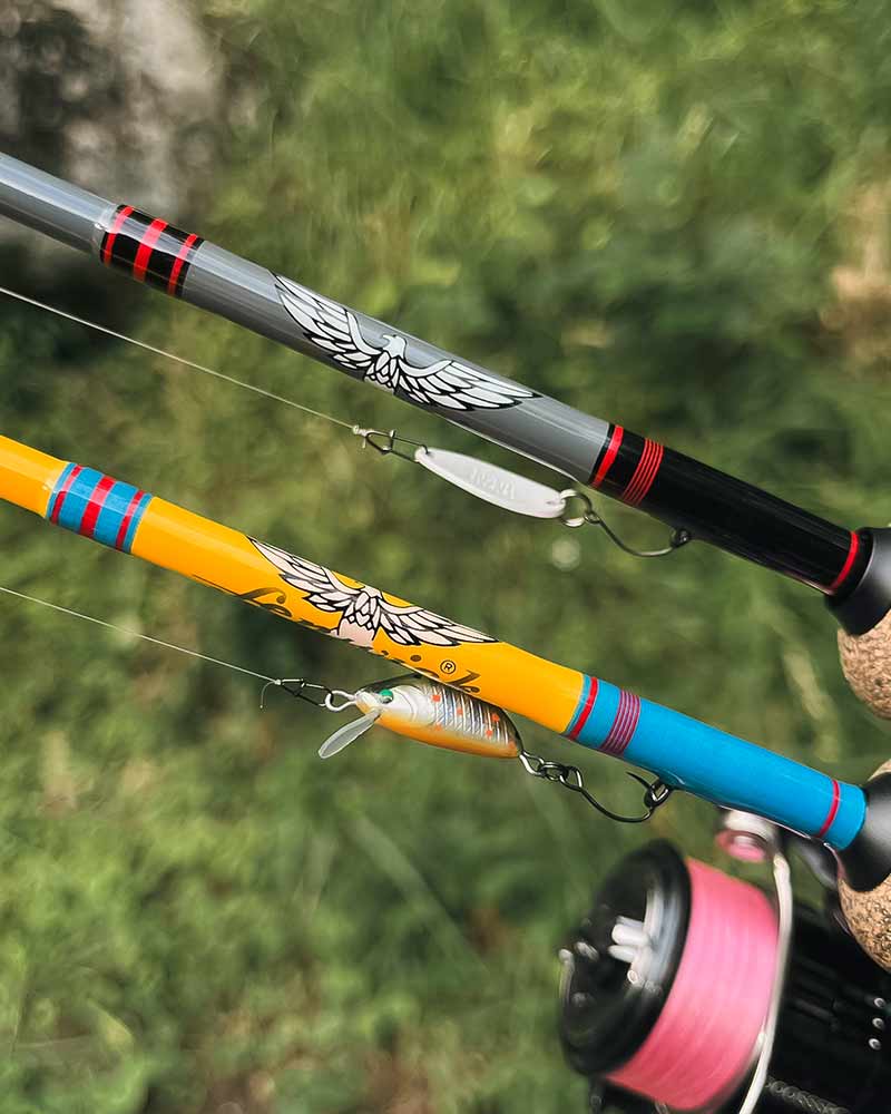 ルアーを付けた&ldquo;Chub Trek&rdquo; C3PとC1P