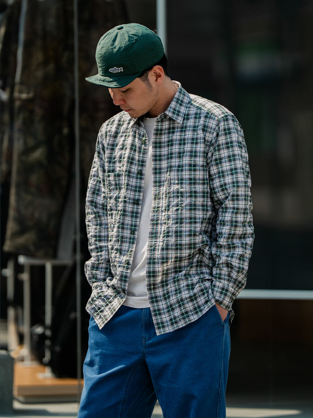Cシールドバンピーチェックシャツ (Men's)