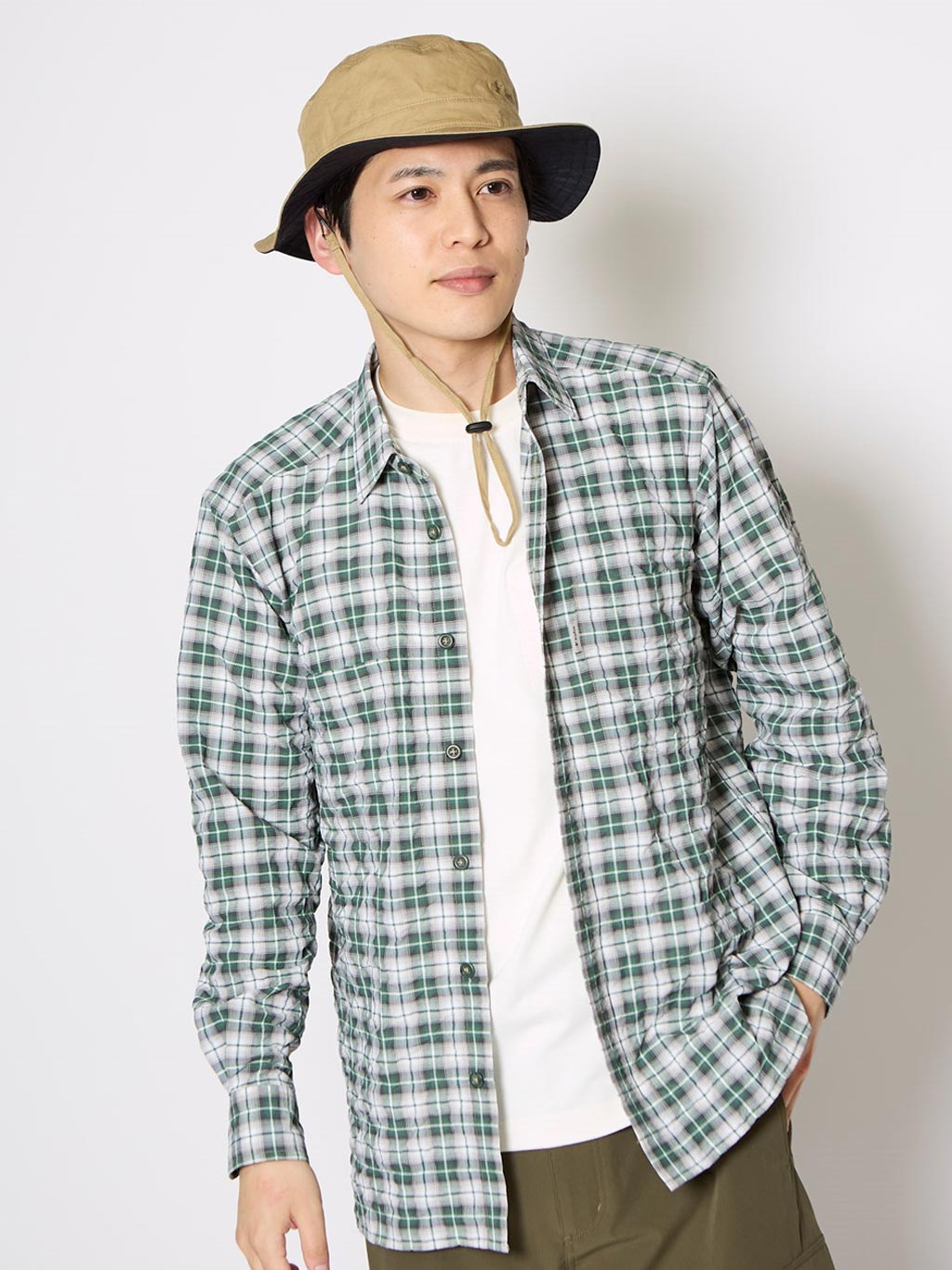 Cシールドバンピーチェックシャツ (Men's)